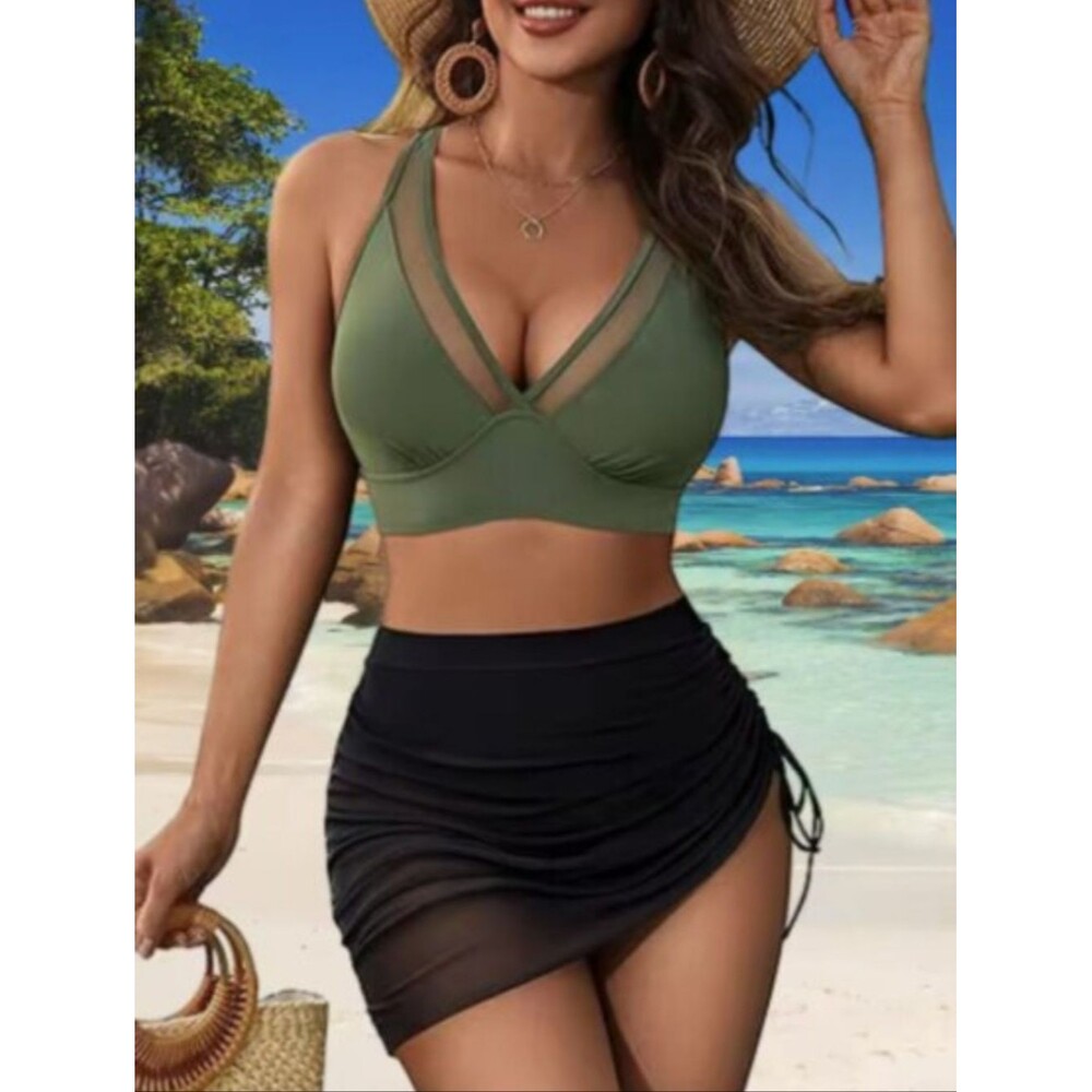 Womens Size XXL Swim Skirt High Waisted Bikini Tummy Control Love Island